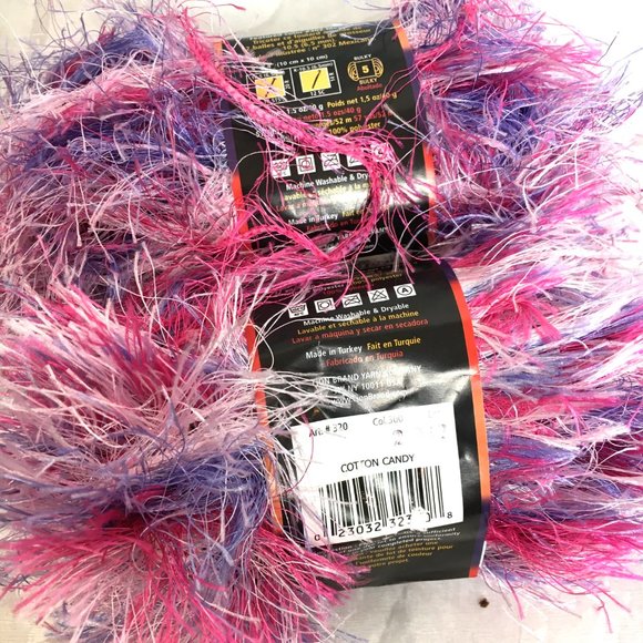 Cotton Candy Eyelash Yarn Fun Fur Lion Brand Yarn Bundle of 2 - Picture 5 of 6